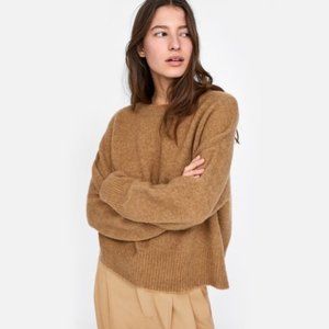 Zara Knit Alpaca Blend Oversized Camel Sweater M